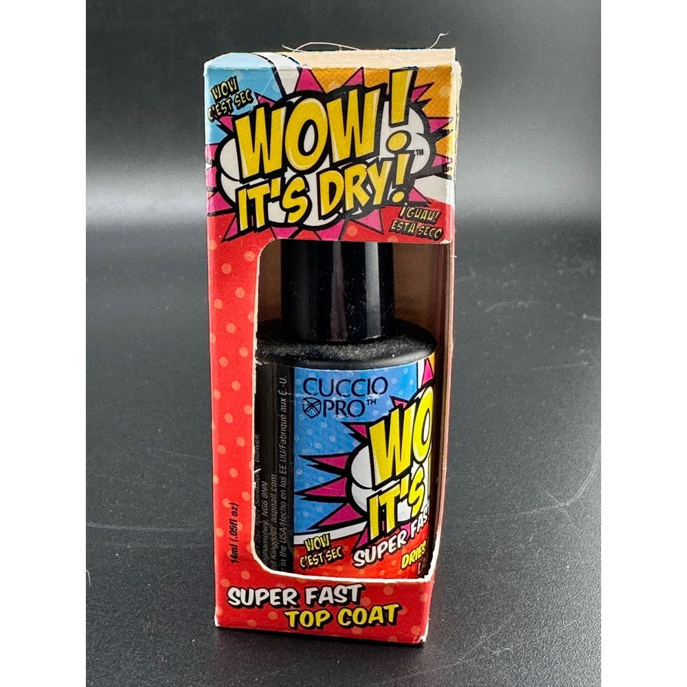 Cuccio Pro Wow Its Dry Super Fast Top Coat Unisex 0.5oz Good High Gloss Shine‎